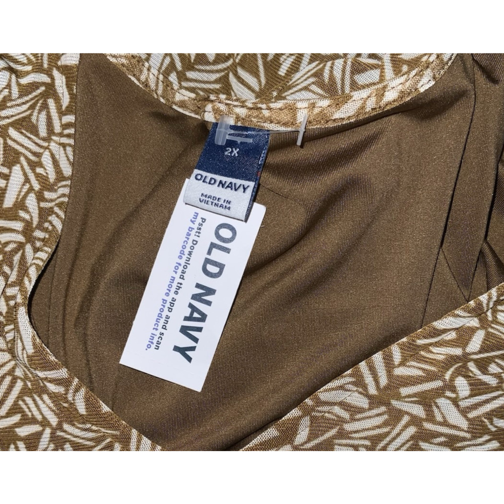 OLD NAVY Womens Brown V Neck Sleeveless Mini Dress‎ Sheer Overlay Size 2X - Picture 8 of 8